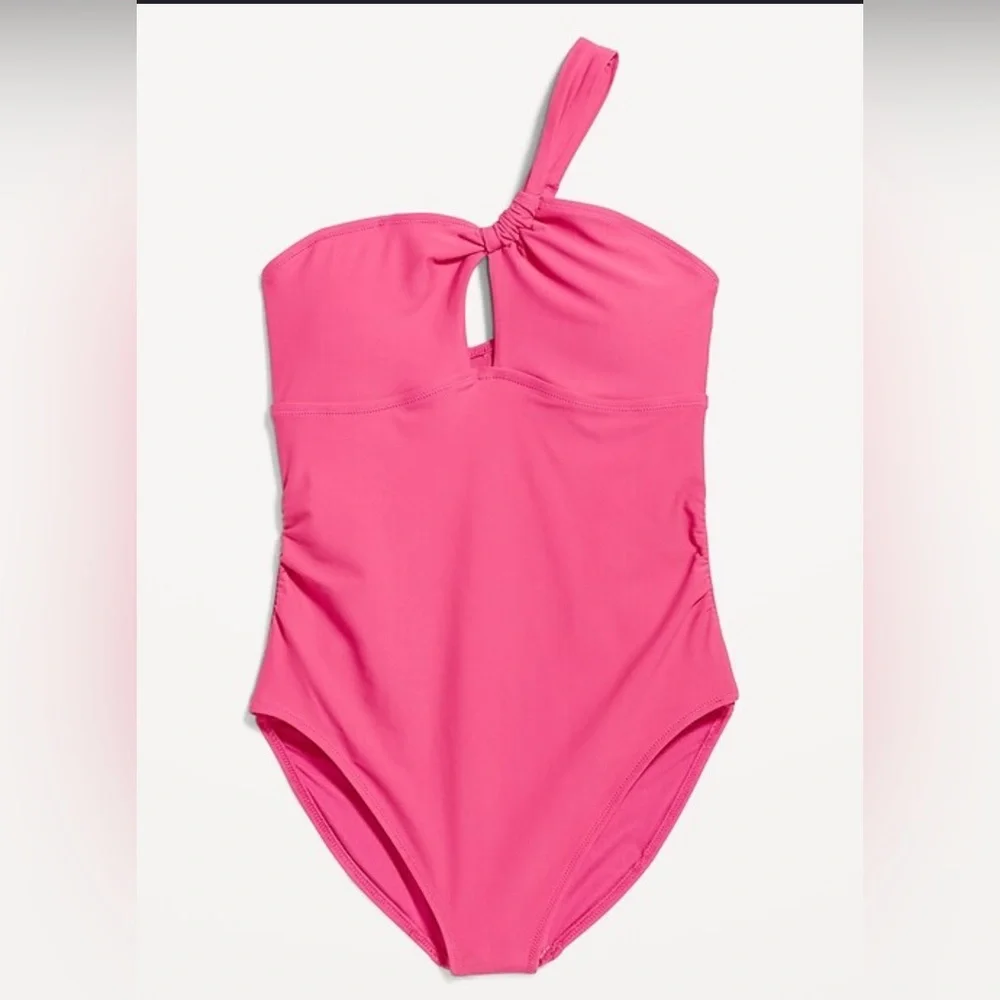 New Pink One-Shoulder Swimsuit